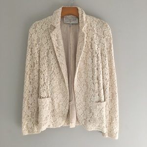 Rory Beca Sofia Lace Blazer Ivory